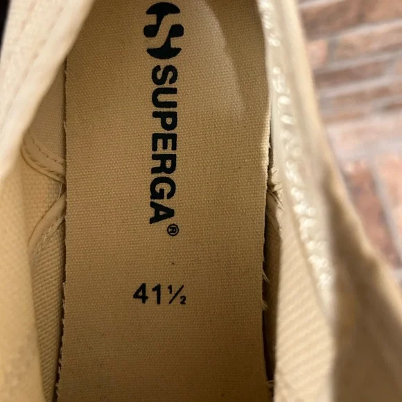 Cream/Beige Superga Platform Sneakers - Size 10 - Picture 5 of 5